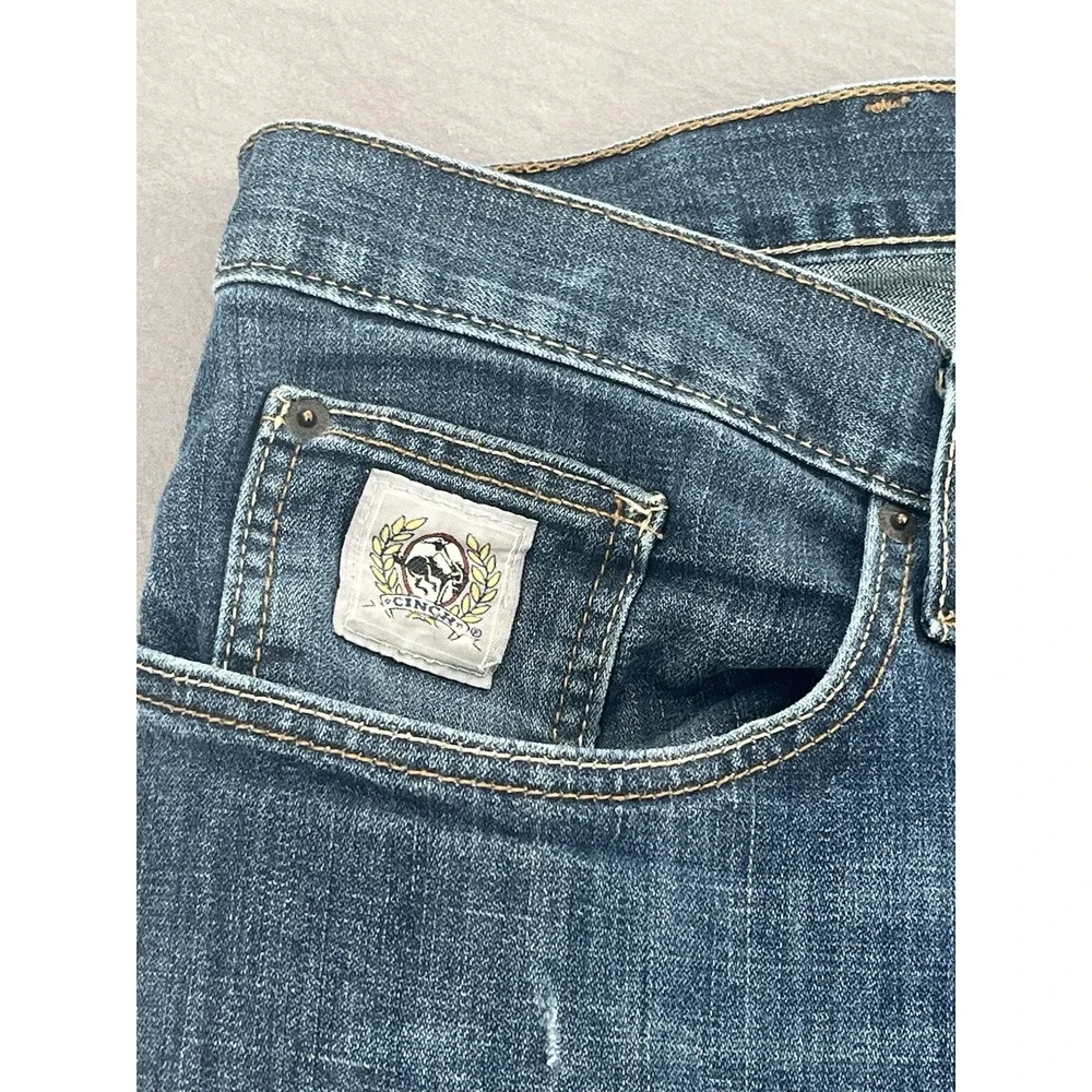 Cinch Jeans Men's 42X32 Cowboy Bootcut Medium Stone Wash Silver Label Blue Denim